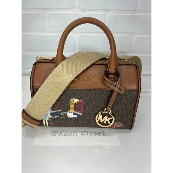 Michael Kors Duffle Jet Set Girls Travel XS Duffle Xbody Brown - Picture 8 of 9